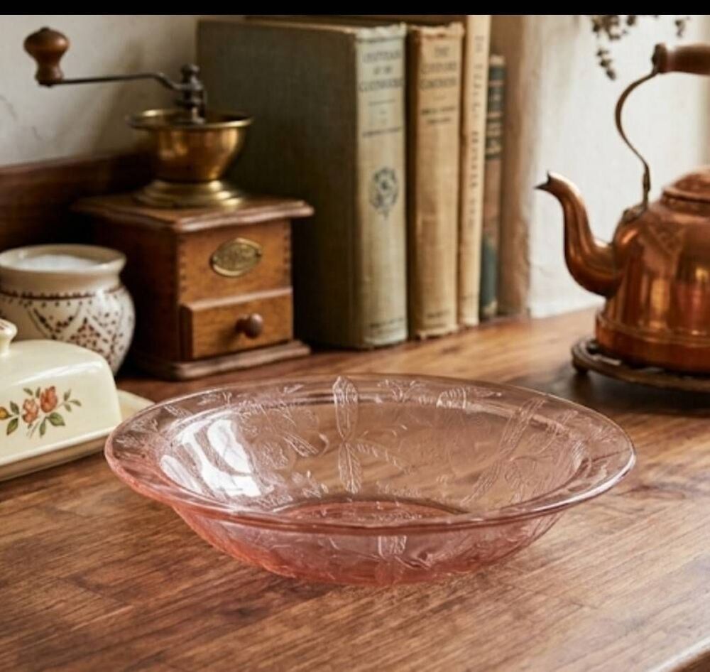 Depression Era Serving Bowl Pink